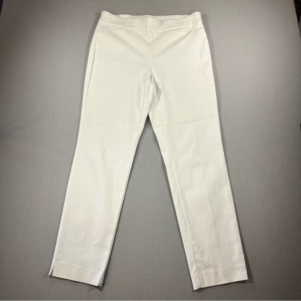Charter Club Women's Beige Cambridge Skinny Pull-On Pants, Size 12 White